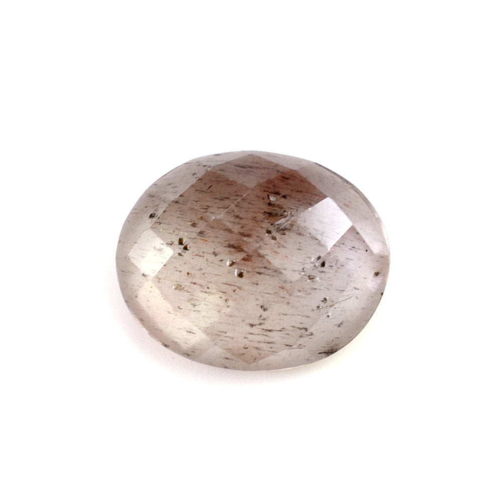 CHAMPAGNE SUNSTONE CHECKER OVAL CAB 10X8MM 2.22 Cts.