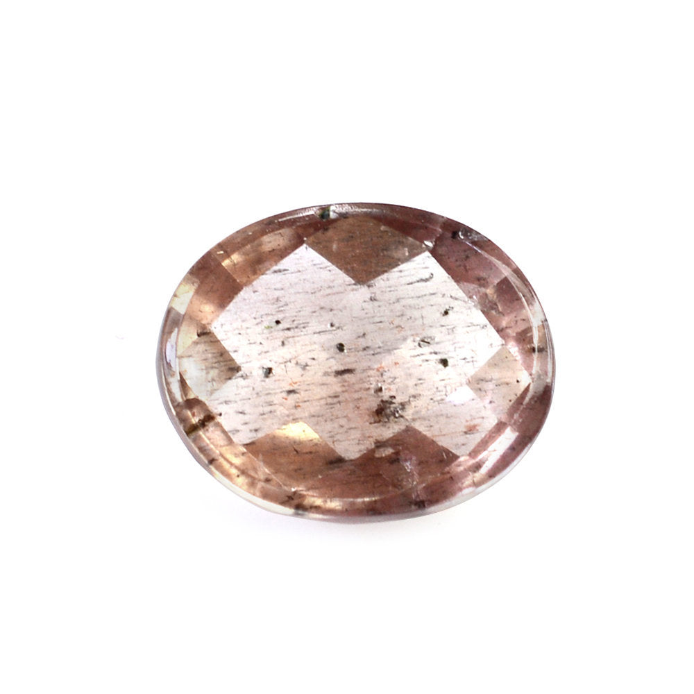 CHAMPAGNE SUNSTONE CHECKER OVAL CAB 10X8MM 2.22 Cts.
