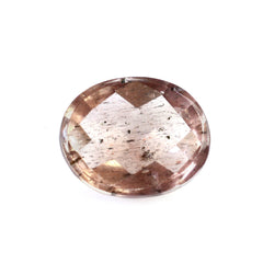 CHAMPAGNE SUNSTONE CHECKER OVAL CAB 10X8MM 2.22 Cts.
