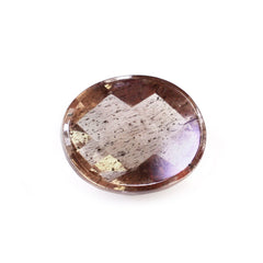 CHAMPAGNE SUNSTONE CHECKER OVAL CAB 11X9MM 2.95 Cts.
