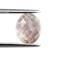 CHAMPAGNE SUNSTONE CHECKER OVAL CAB 11X9MM 2.95 Cts.