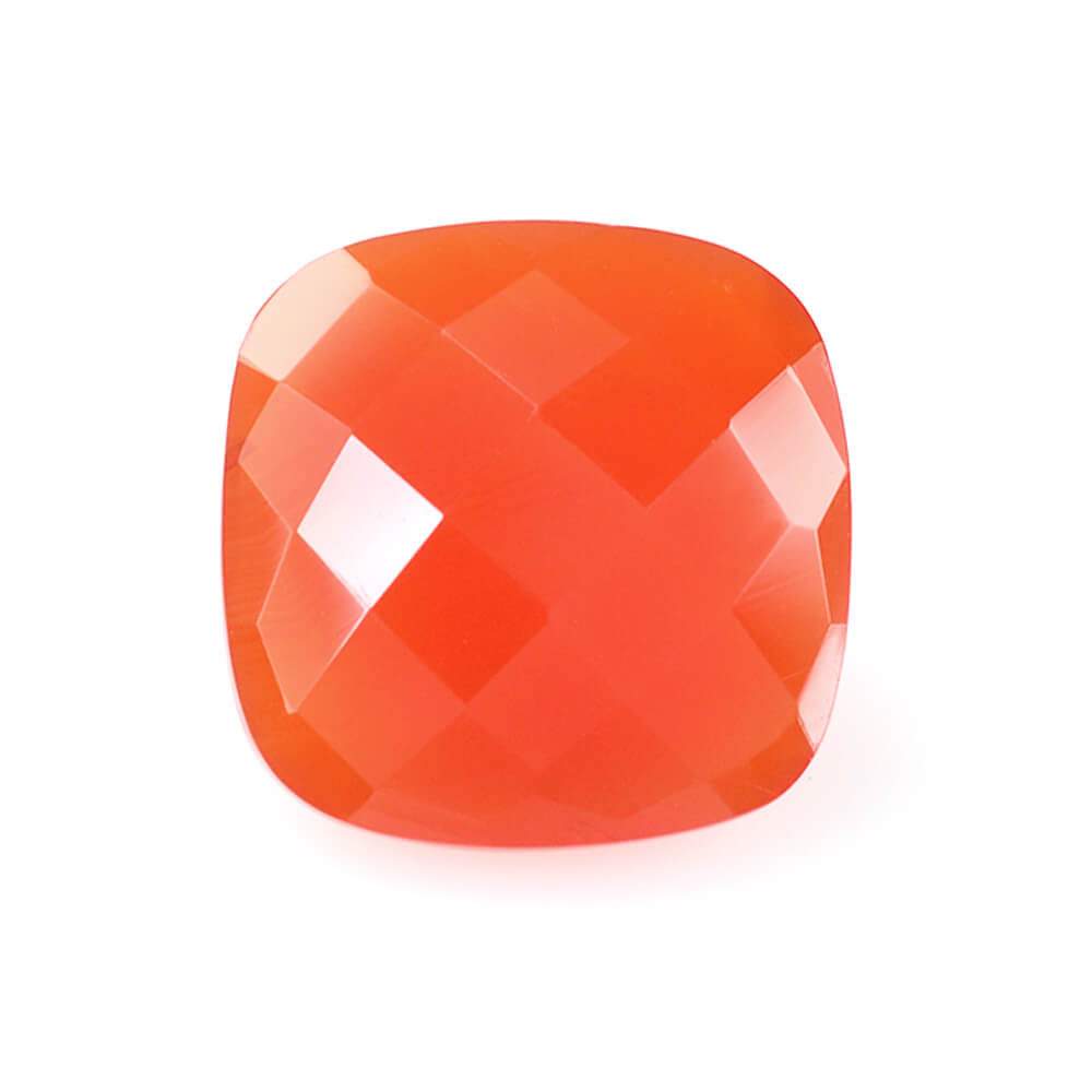 CARNELIAN CHECKER CUT CUSHION 12MM 6.38 Cts.