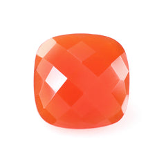 CARNELIAN CHECKER CUT CUSHION 12MM 6.38 Cts.