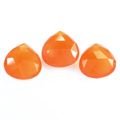 CARNELIAN ROSE CUT BRIOLETTE PEAR (TABEEZ) (FULL DRILL) 10MM 3.12 Cts.