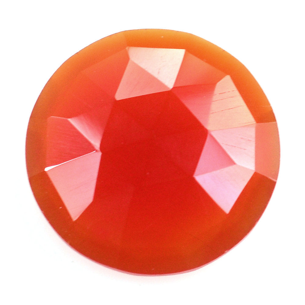 CARNELIAN ROSE CUT BRIOLETTE ROUND 12MM 3.49 Cts.