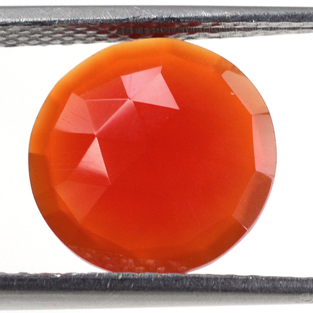 CARNELIAN ROSE CUT BRIOLETTE ROUND 12MM 3.49 Cts.