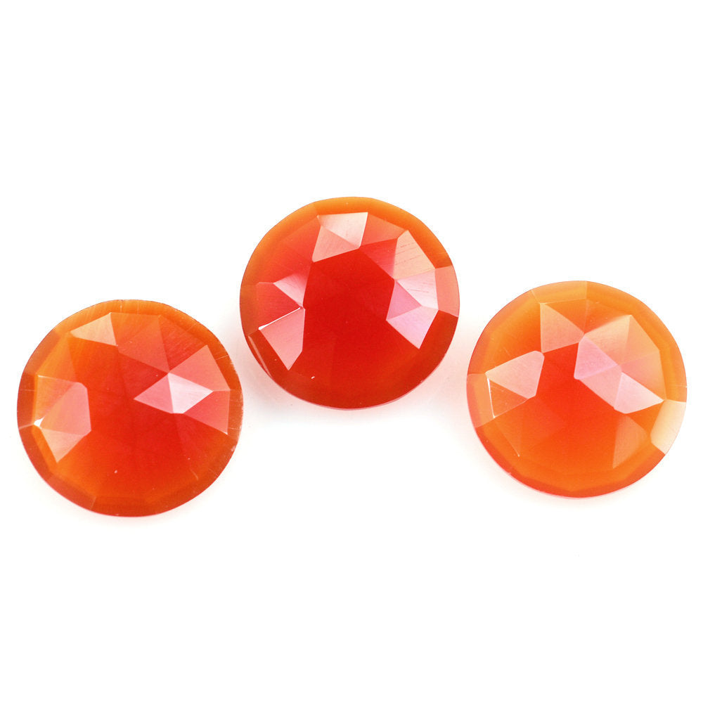 CARNELIAN ROSE CUT BRIOLETTE ROUND 12MM 3.49 Cts.