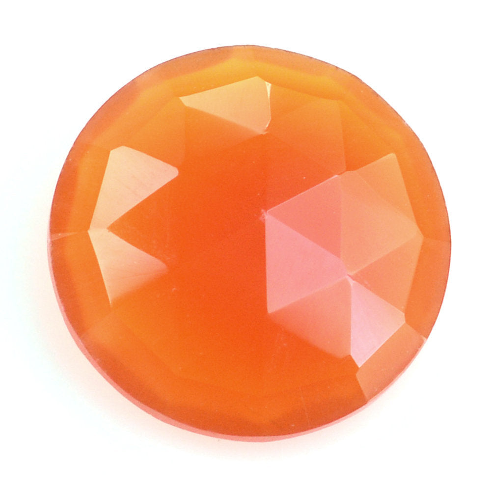 CARNELIAN ROSE CUT BRIOLETTE ROUND 12MM 3.64 Cts.
