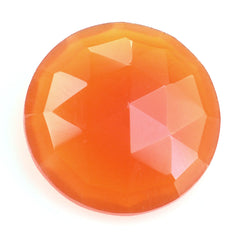 CARNELIAN ROSE CUT BRIOLETTE ROUND 12MM 3.64 Cts.