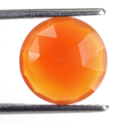 CARNELIAN ROSE CUT BRIOLETTE ROUND 12MM 3.64 Cts.