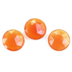 CARNELIAN ROSE CUT BRIOLETTE ROUND 12MM 3.64 Cts.