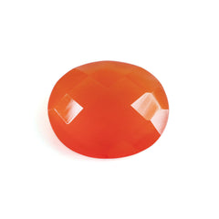 CARNELIAN CHECKER BRIOLETTE OVAL 11X9MM 3.22 Cts.