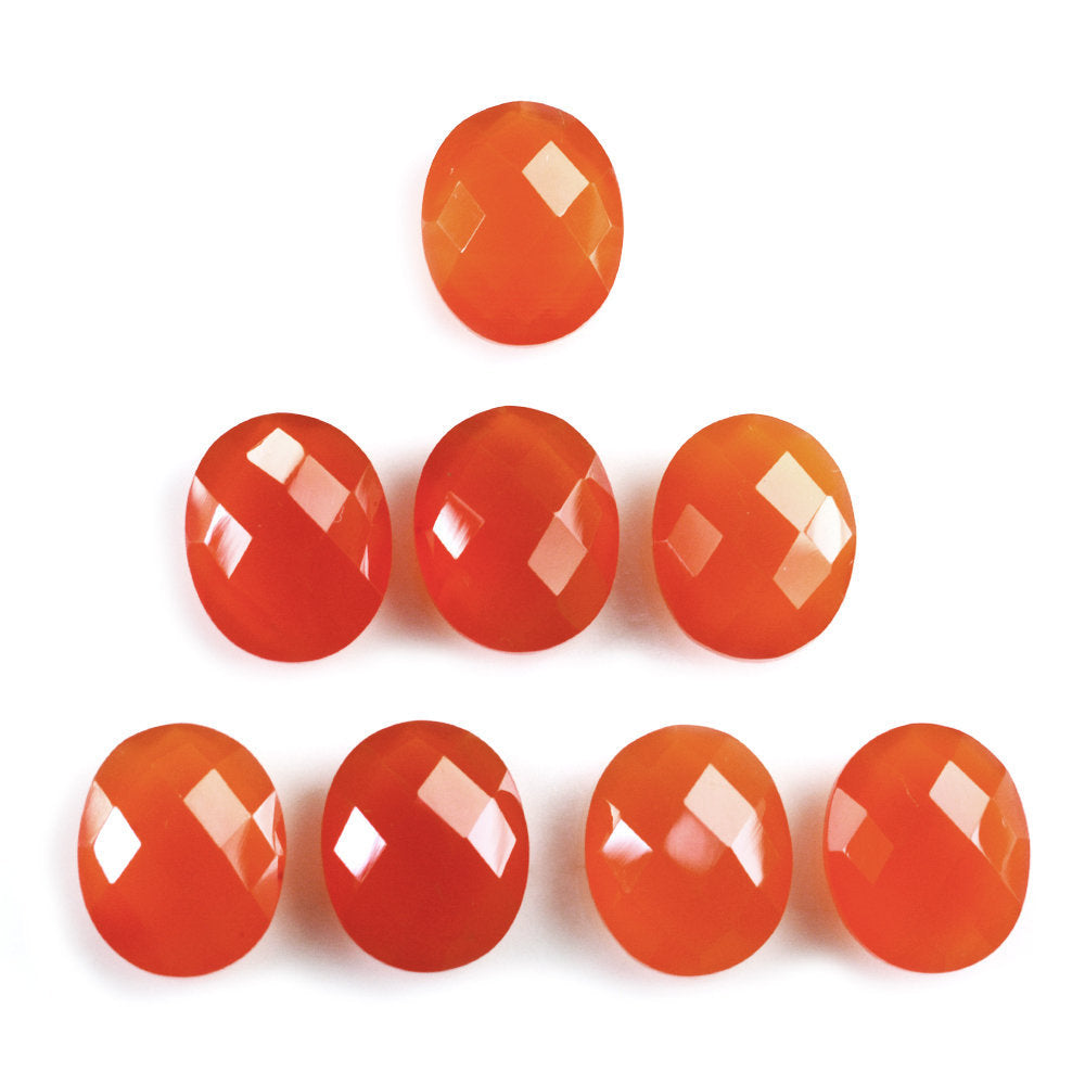 CARNELIAN CHECKER BRIOLETTE OVAL 11X9MM 3.22 Cts.