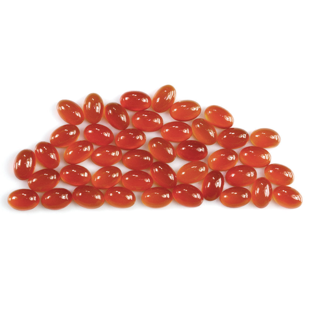 CARNELIAN PLAIN OVAL CAB 6X4MM 0.44 Cts.