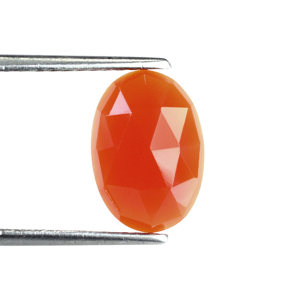 CARNELIAN ROSE CUT OVAL CAB 13X9MM 3.88 Cts.