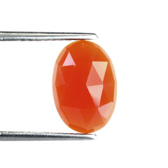 CARNELIAN ROSE CUT OVAL CAB 13X9MM 3.88 Cts.