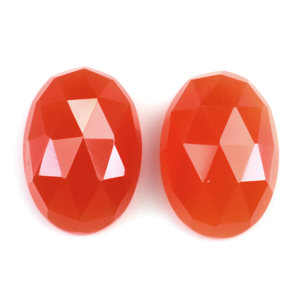 CARNELIAN ROSE CUT OVAL CAB 13X9MM 3.88 Cts.