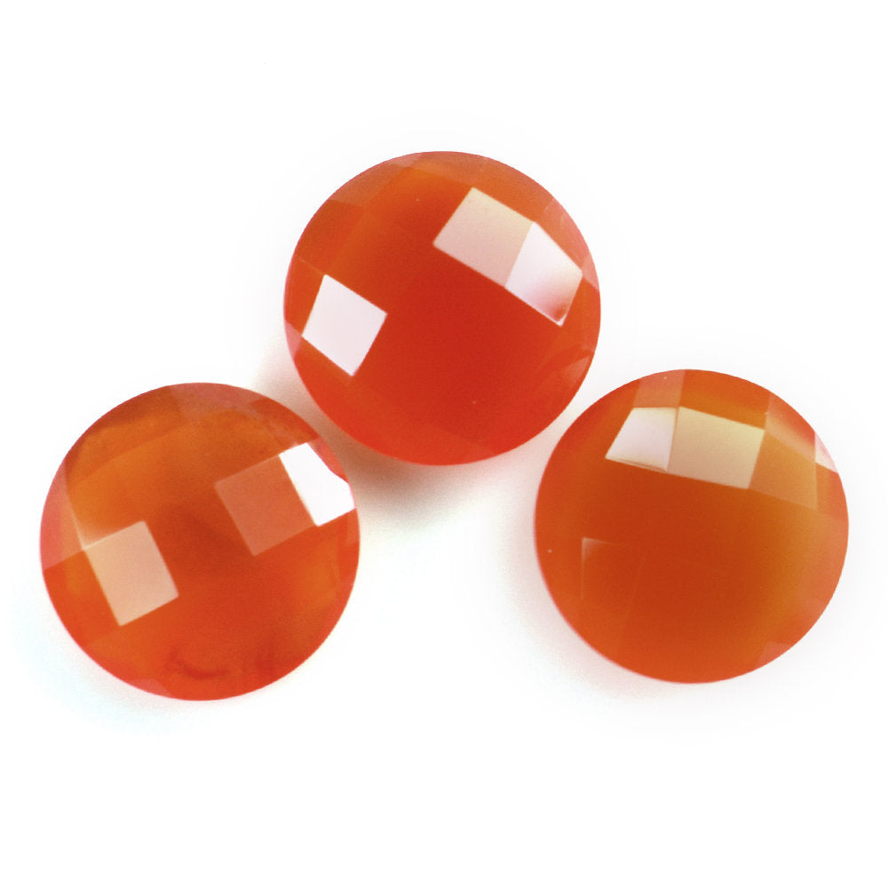 CARNELIAN CHECKER BRIOLETTE ROUND 9MM 2.06 Cts.