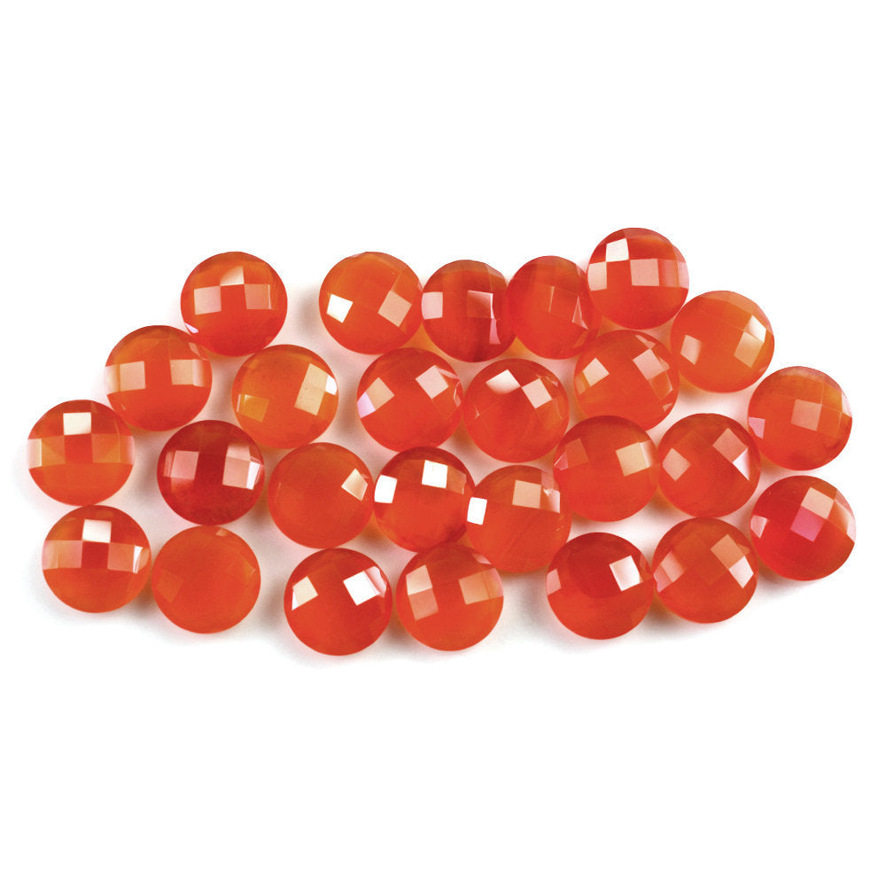 CARNELIAN CHECKER BRIOLETTE ROUND 9MM 2.06 Cts.