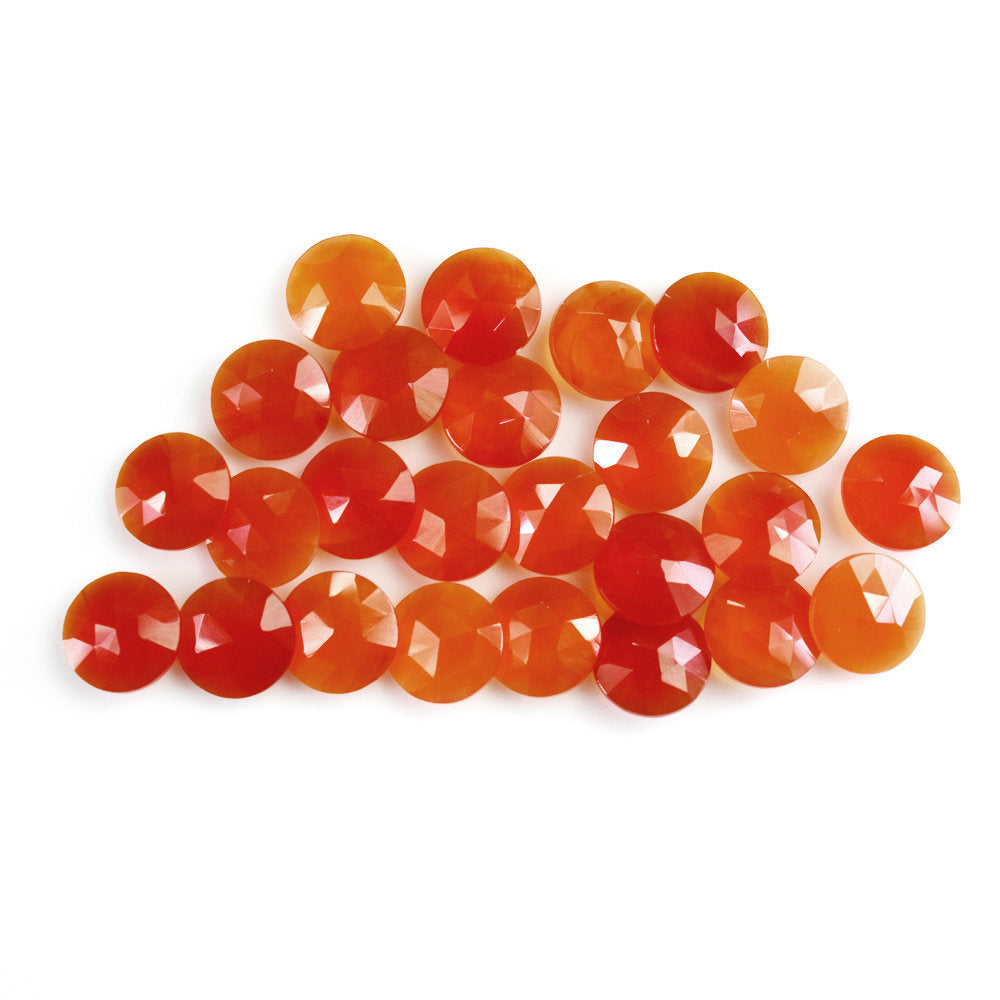 CARNELIAN ROSE CUT BRIOLETTE ROUND 8MM 1.25 Cts.