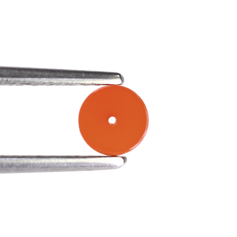 CARNELIAN ROUND PLATE (FULL DRILL) 5MM 0.50 Cts.
