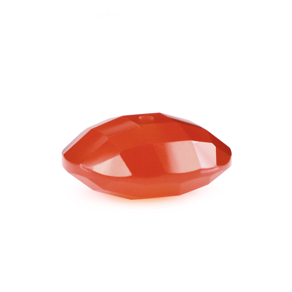 CARNELIAN CHECKER BRIOLETTE ROUND (FULL DRILL) 11MM 3.82 Cts.