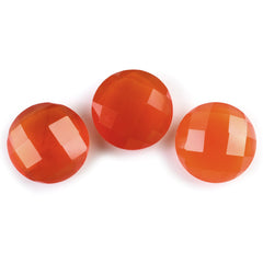 CARNELIAN CHECKER BRIOLETTE ROUND 11MM 3.85 Cts.