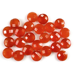 CARNELIAN CHECKER BRIOLETTE ROUND 11MM 3.85 Cts.