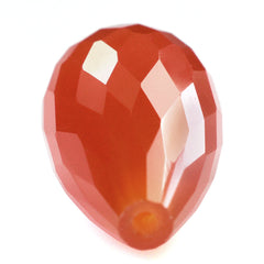 CARNELIAN FACETED DROPS (HALF DRILL 0.70MM) 14X7MM 4.63 Cts.