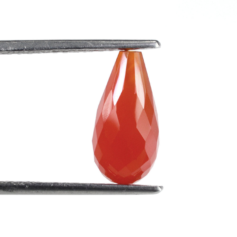 CARNELIAN FACETED DROPS (HALF DRILL 0.70MM) 14X7MM 4.40 Cts.