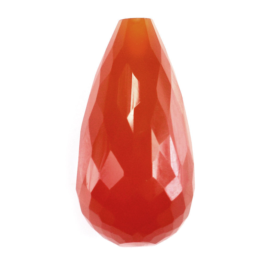 CARNELIAN FACETED DROPS (HALF DRILL 0.70MM) 16X8MM 6.80 Cts.