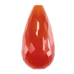 CARNELIAN FACETED DROPS (HALF DRILL 0.70MM) 16X8MM 6.80 Cts.