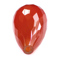 CARNELIAN FACETED DROPS (HALF DRILL 0.70MM) 16X8MM 6.80 Cts.