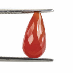 CARNELIAN FACETED DROPS (HALF DRILL 0.70MM) 16X8MM 6.80 Cts.