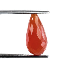 CARNELIAN FACETED DROPS (HALF DRILL 0.70MM) 16X8MM 6.70 Cts.