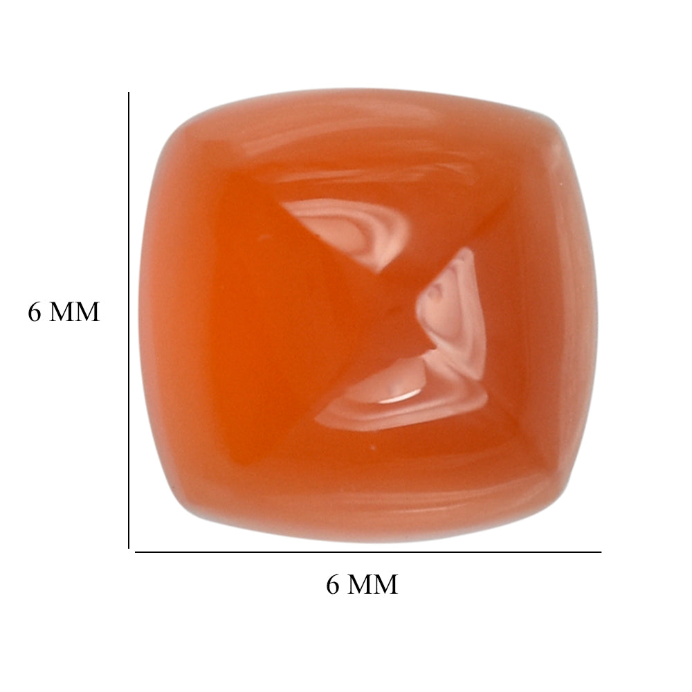 CARNELIAN SUGARLOAF CUSHION CAB (FLAT BOTTOM) 6MM 1.23 Cts.