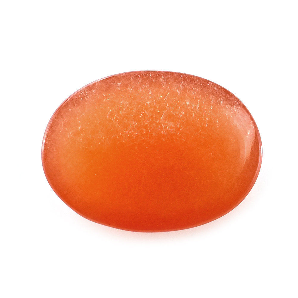 ORANGE CARNELIAN PLAIN OVAL CAB 15.90X11.90MM 7.18 Cts.