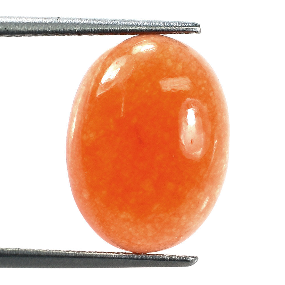 ORANGE CARNELIAN PLAIN OVAL CAB 15.90X11.90MM 7.18 Cts.