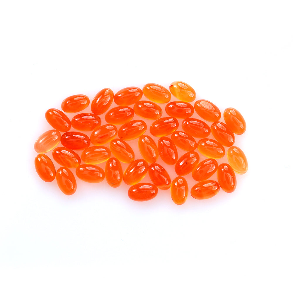 ORANGE CARNELIAN PLAIN OVAL CAB (MEDIUM/CLEAN) 5.00X3.00MM 0.22 CTS