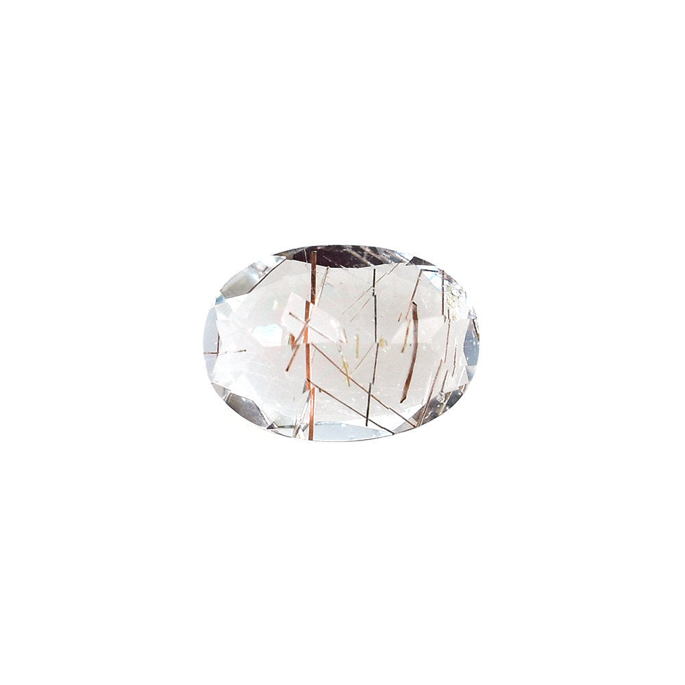 COPPER RUTILE QUARTZ CUT OVAL 7X5MM 0.68 Cts.