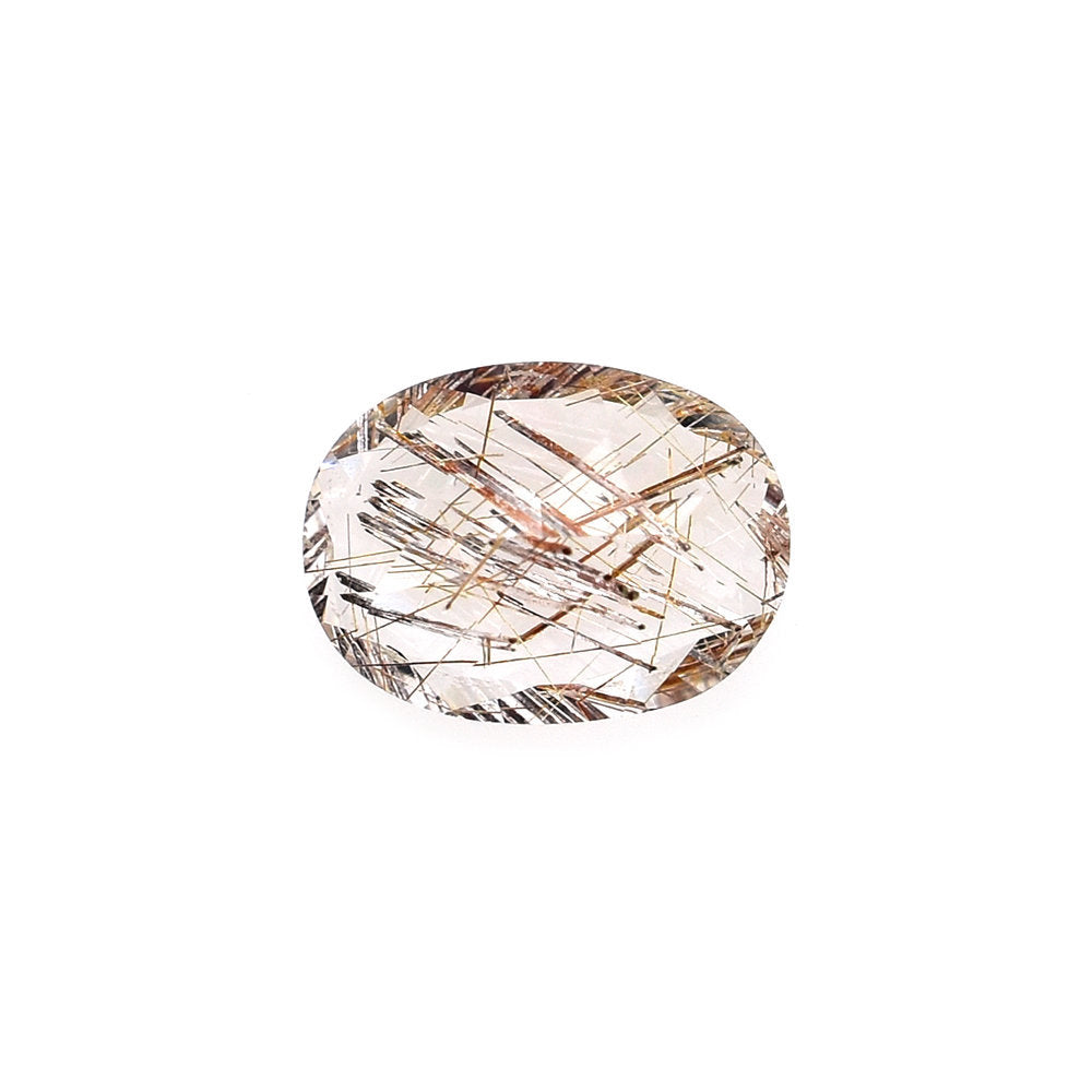 COPPER RUTILE QUARTZ CUT OVAL 8X6MM 1.14 Cts.