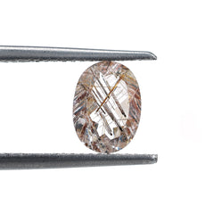 COPPER RUTILE QUARTZ CUT OVAL 8X6MM 1.14 Cts.
