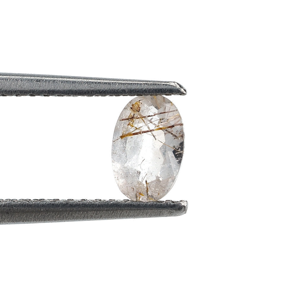 COPPER RUTILE QUARTZ CUT OVAL 6X4MM 0.41 Cts.