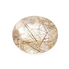 COPPER RUTILE QUARTZ CUT OVAL 12X10MM 4.20 Cts.