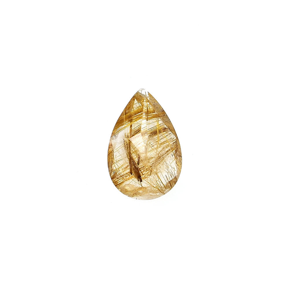 COPPER RUTILE QUARTZ CUT PEAR 6X4MM 0.38 Cts.