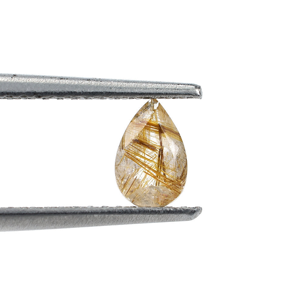 COPPER RUTILE QUARTZ CUT PEAR 6X4MM 0.38 Cts.
