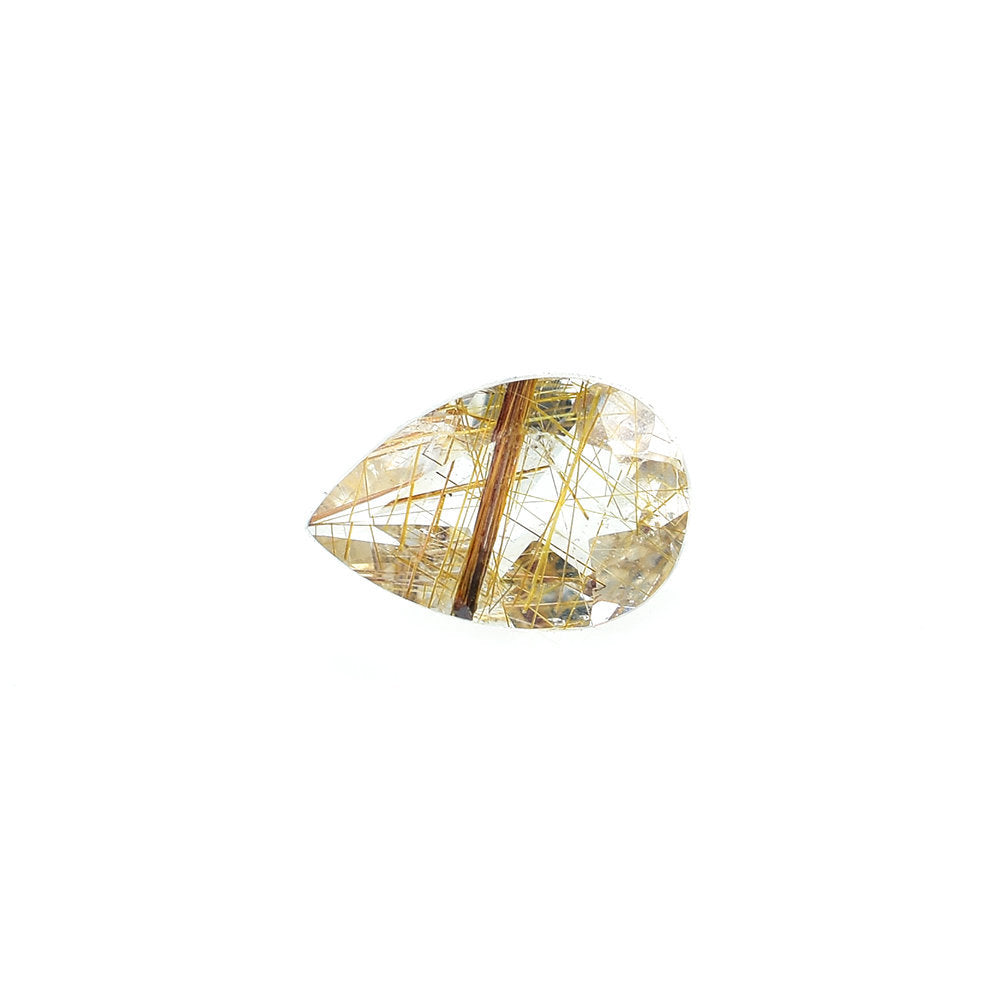 COPPER RUTILE QUARTZ CUT PEAR 6X4MM 0.37 Cts.