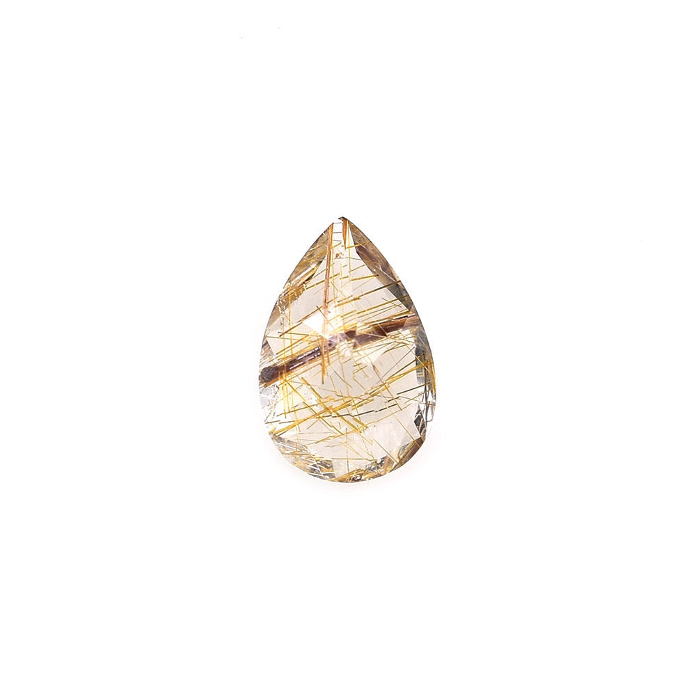 COPPER RUTILE QUARTZ CUT PEAR 6X4MM 0.37 Cts.