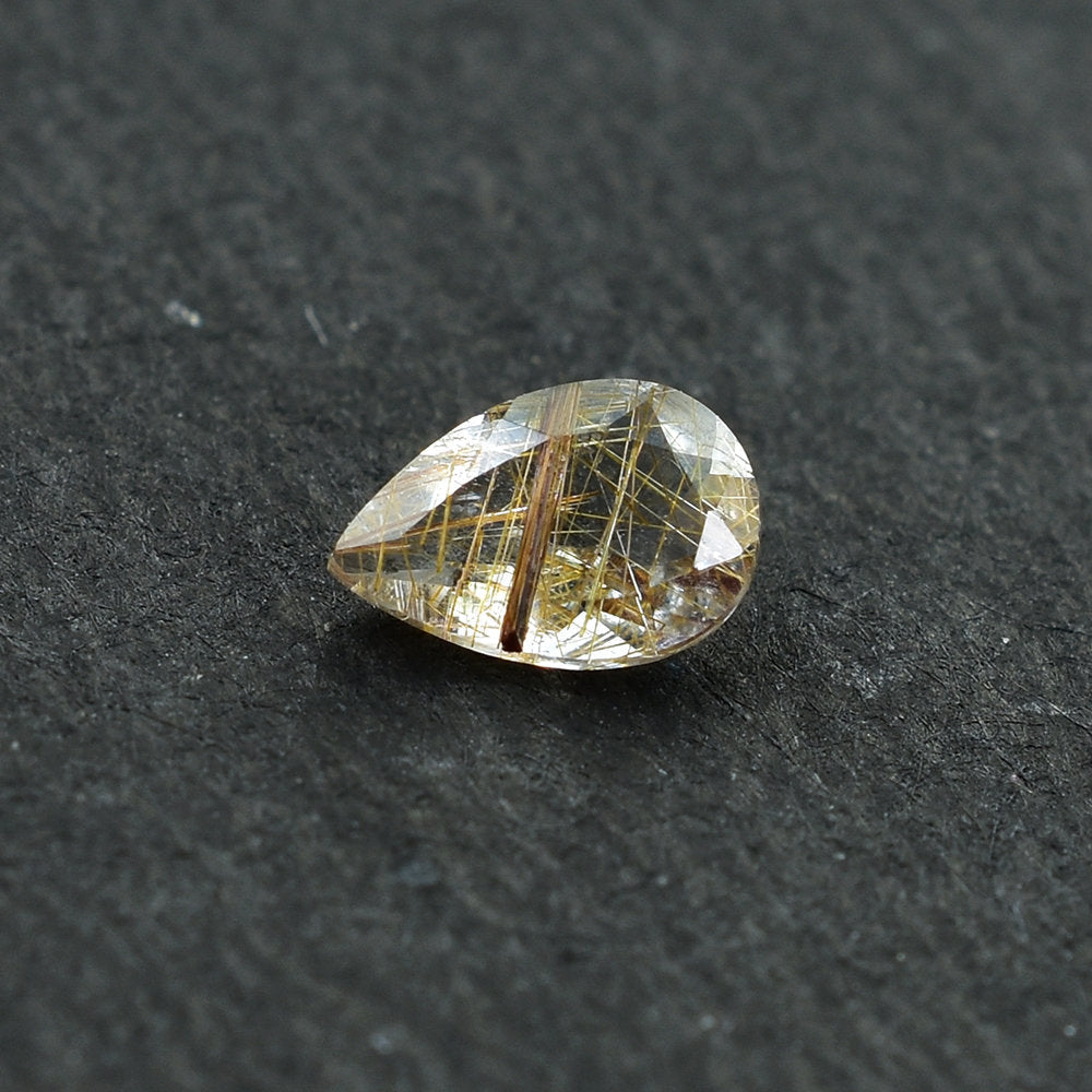 COPPER RUTILE QUARTZ CUT PEAR 6X4MM 0.37 Cts.