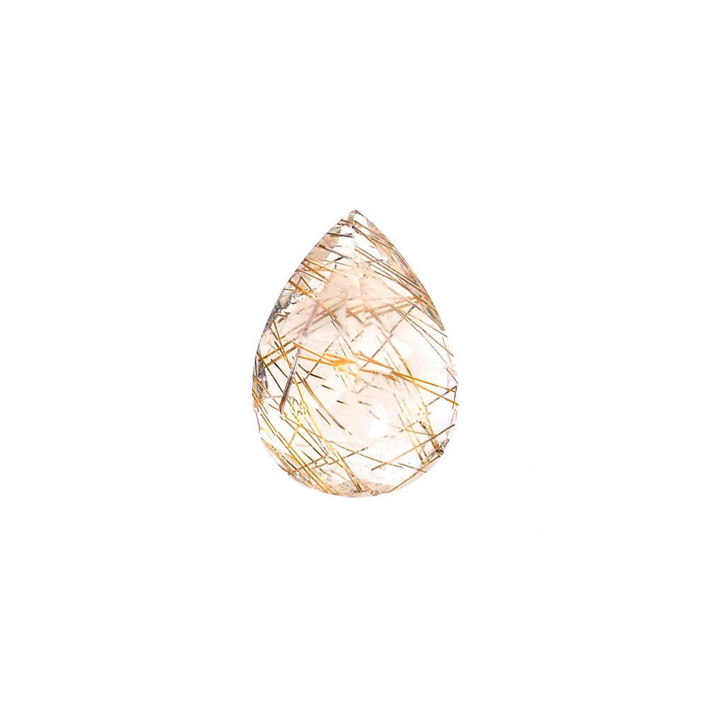 COPPER RUTILE QUARTZ CUT PEAR 7X5MM 0.63 Cts.